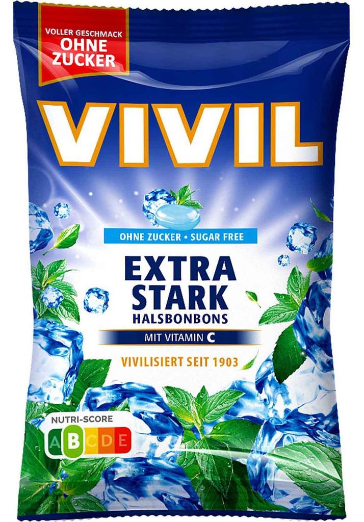 VIVIL® 2362 VIVIL® Extra Stark ohne Zucker Bonbons 120,0 g Obrázek produktu 