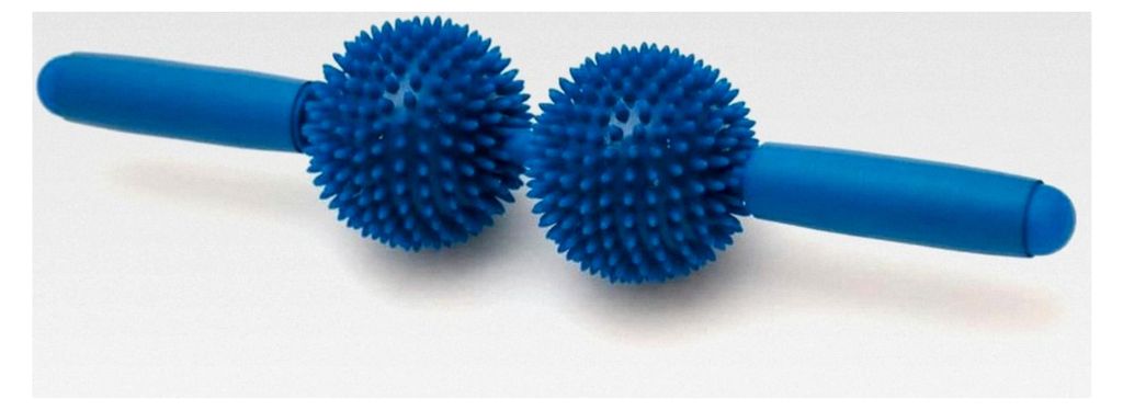Spiky Twin Roller, Reflexzonen-Massagegerät für Wirbelsäule und Cellulitebehandlung, blau