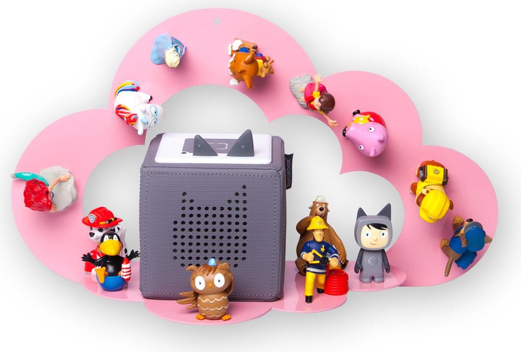 moin minis Wolke Rosa magnetisches Regal kompatibel mit 25 Tonie Figuren und Tonie Box Wolkenregal für Kinder Hörfiguren Magnetregal