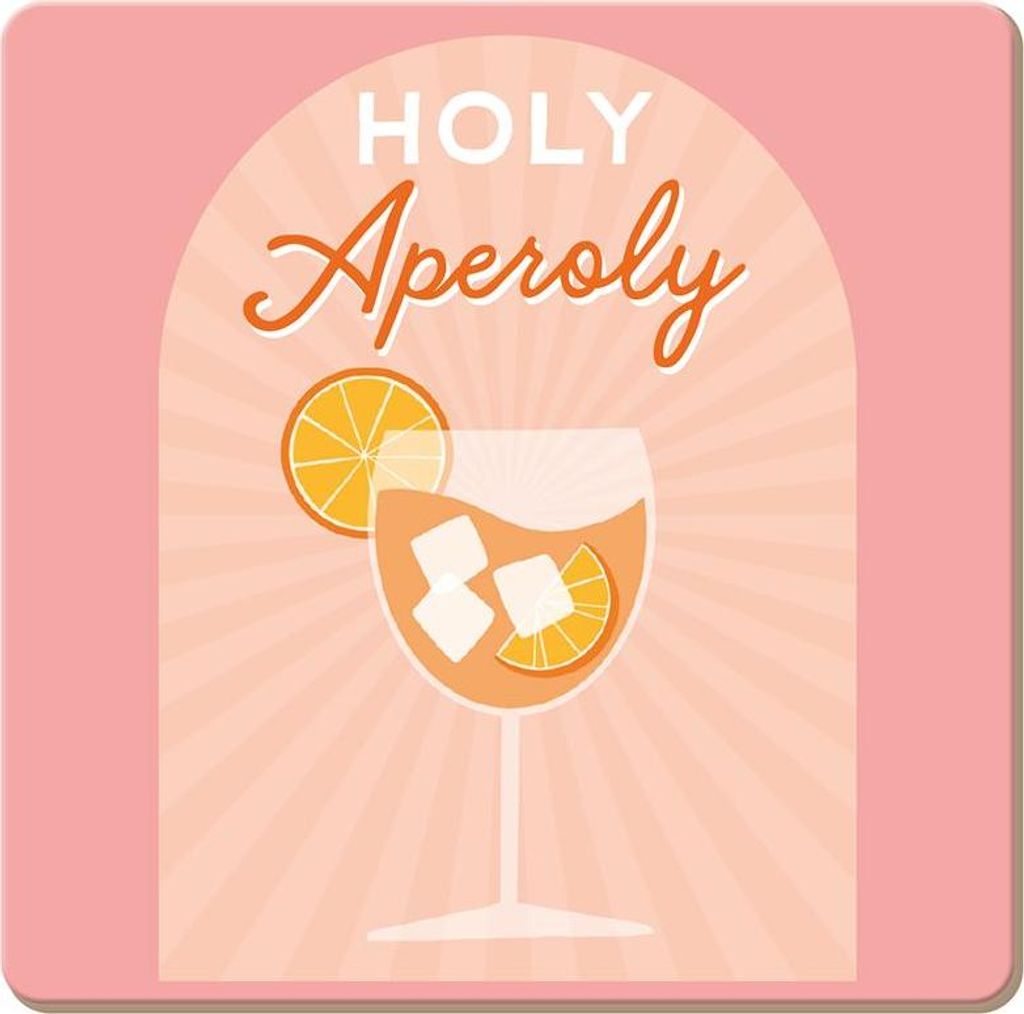 Getränkeuntersetzer, Zubehör für Gläser, Getränke, Tassen, Glasuntersetzer, abwischbar, Korkuntersetzer "Holy Aperoly"