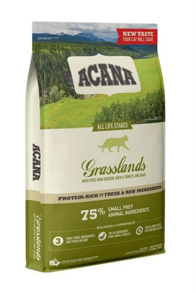 Acana Cat Grasslands croquettes sans céréales pour chat sac de 5,4 kg