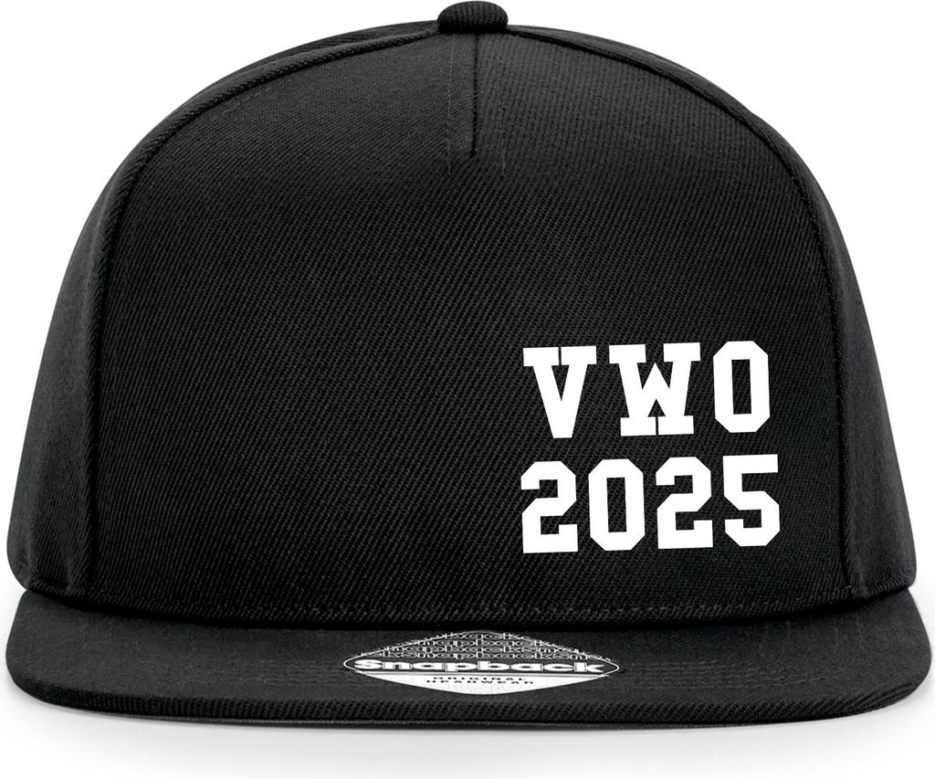 Huuraa Cappy Mütze VWO 2025 Abschluss Niederlande Black Polyester Snapback Kappe Geschenkidee