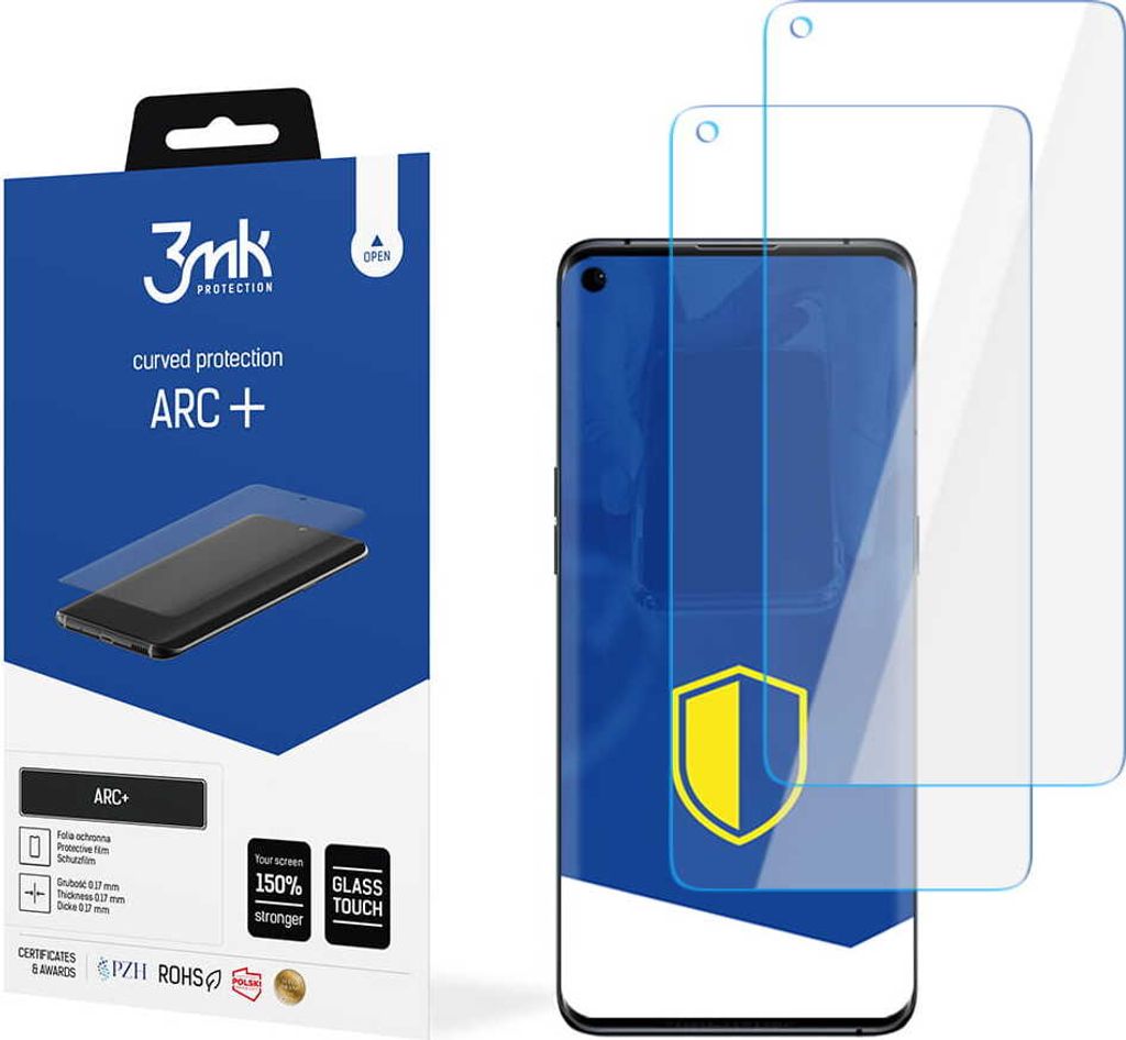 3mk Display Schutzfolie ARC+ für Oppo Find X3 Neo 5G 0,17mm Self-Heal (2 Stück)