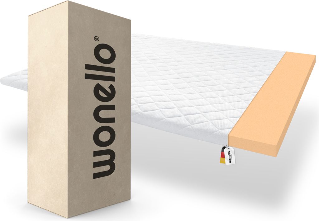 wonello RECHARGE Matratzentopper 140x200 cm - hergestellt in Deutschland - idealer Matratzen Topper 140x200cm für Boxspringbetten – Kaltschaum