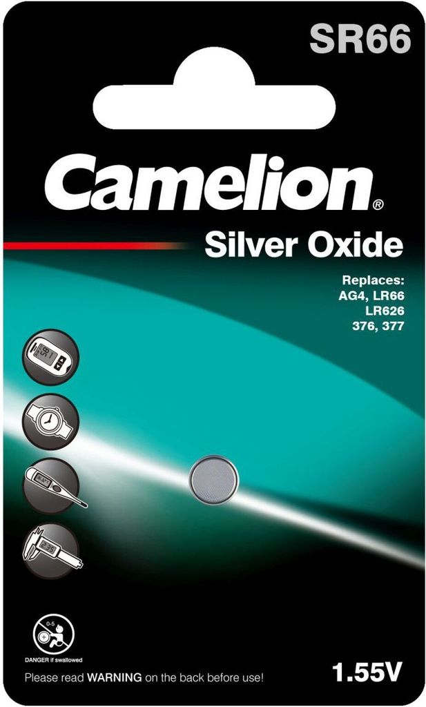 Camelion Knopfzelle,Uhrenbatterie SR66/SR66W / G4 / LR626 / 377/177 / SR626 1er Blister