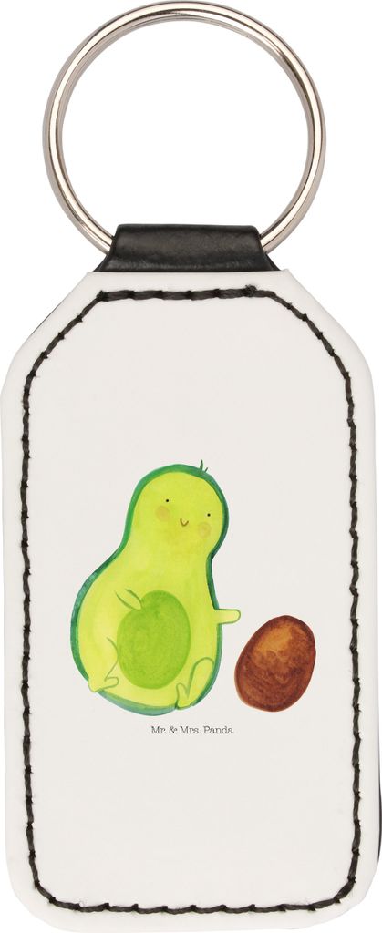 Mr. & Mrs. Panda Schlüsselanhänger Avocado Kern rollt - Weiß - Geschenk, Liebe, Geburt, Geburtstag, anhänger für schlüssel, Mit Spruch, Baby,...