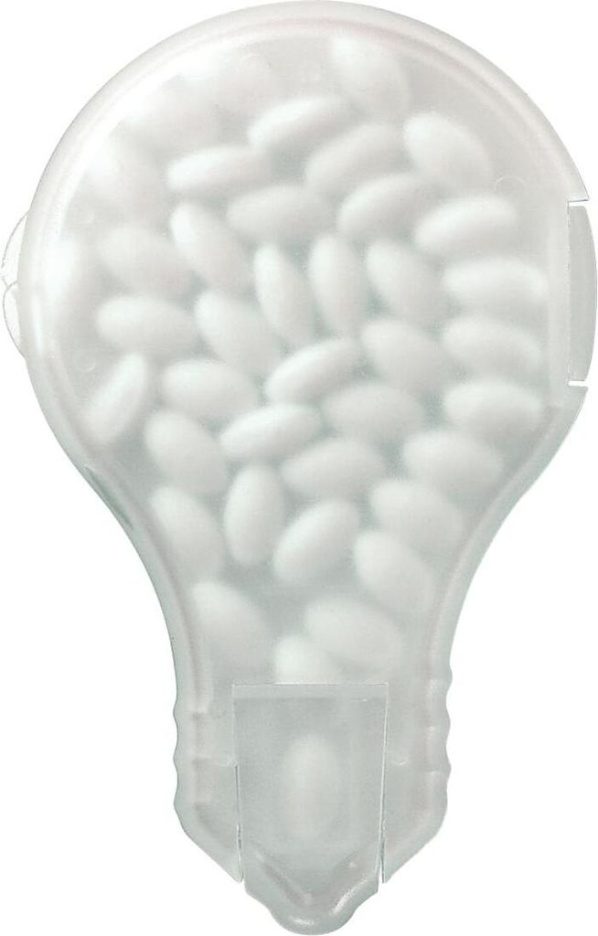 Bonbonspender "Glühbirne" – Frische Minzbonbons im BPA-freien Mint-Spender, nachfüllbar und Germany - die Mintbox für unterwegs - Transparen...