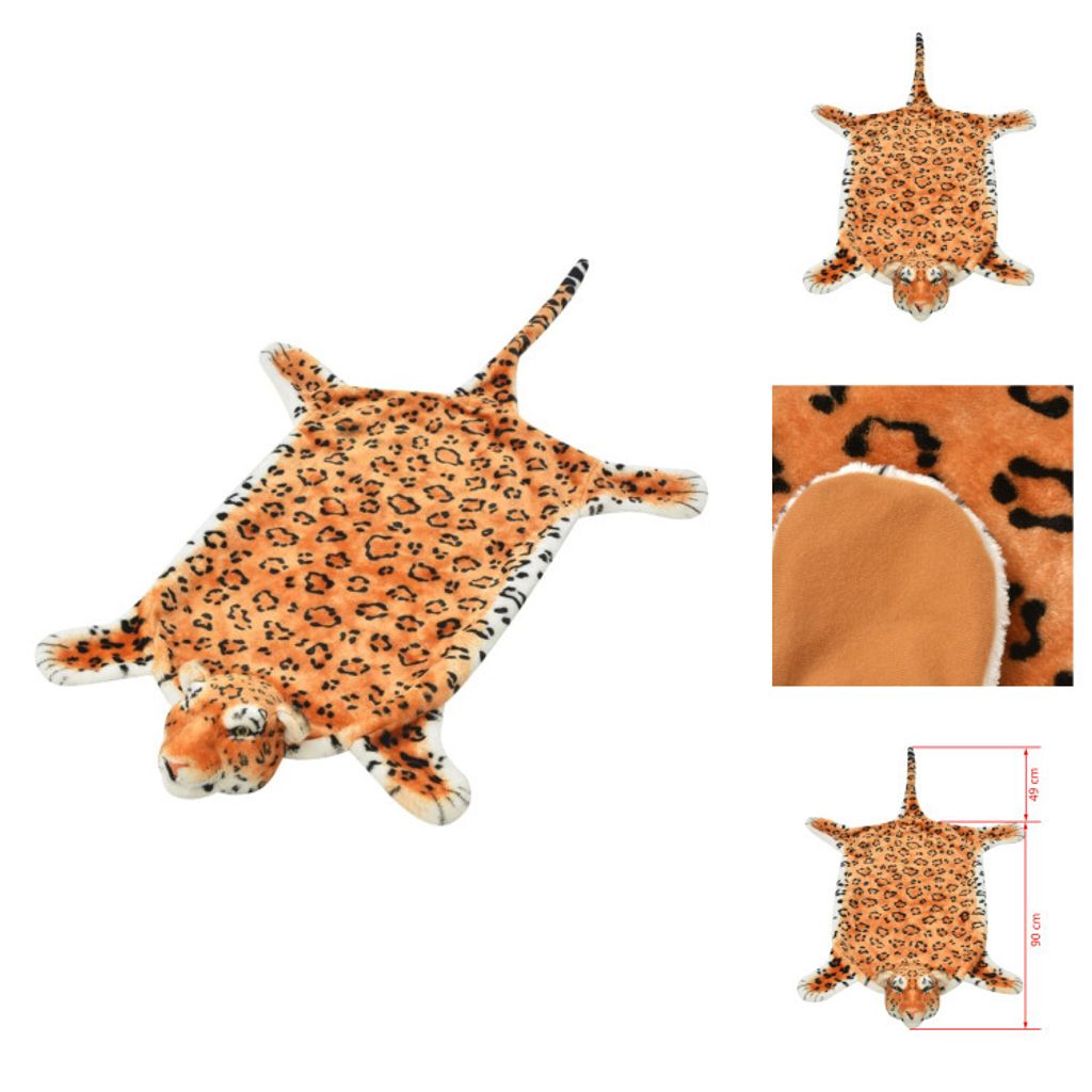 vidaXL Plüsch Leopardenfell Teppich 139 cm Braun - Teppiche