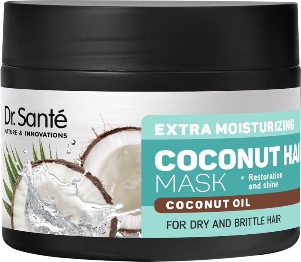 Dr. Sante Kokosnuss-Haarmaske Extra feuchtigkeitsspendende Maske mit Kokosnussöl für trockenes und sprödes Haar, 300 ml