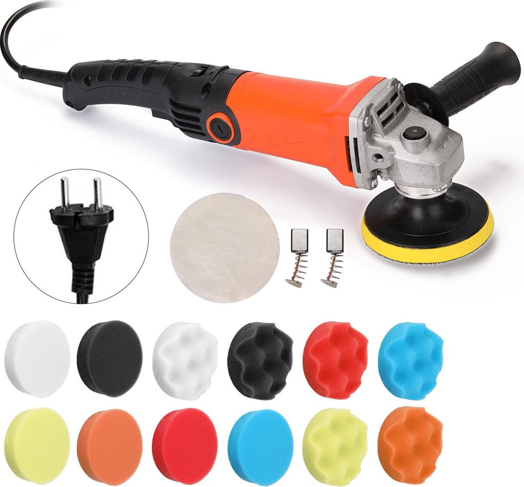 1200 W, 220 Volt, elektrische Poliermaschine mit einstellbarer Drehzahl, Wachsmaschine, Polierwerkzeug für Autos und Möbel
