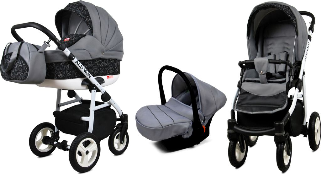 BabyLux Alu Way | 3in1 Kinderwagen | Optical Chili | Kombikinderwagen | Kinderwagenset