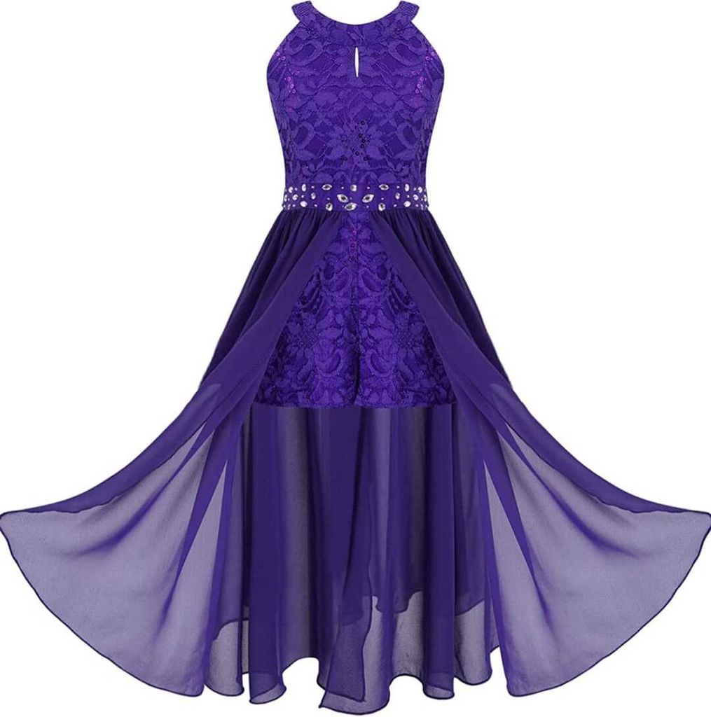 Mädchen Abendkleid Gr. 170-176 Cm Sweet Prinzessin Blumenmädchenkleider für Party Hochzeit Brautjungfern Festlich Kinder Overall Jumpsuit