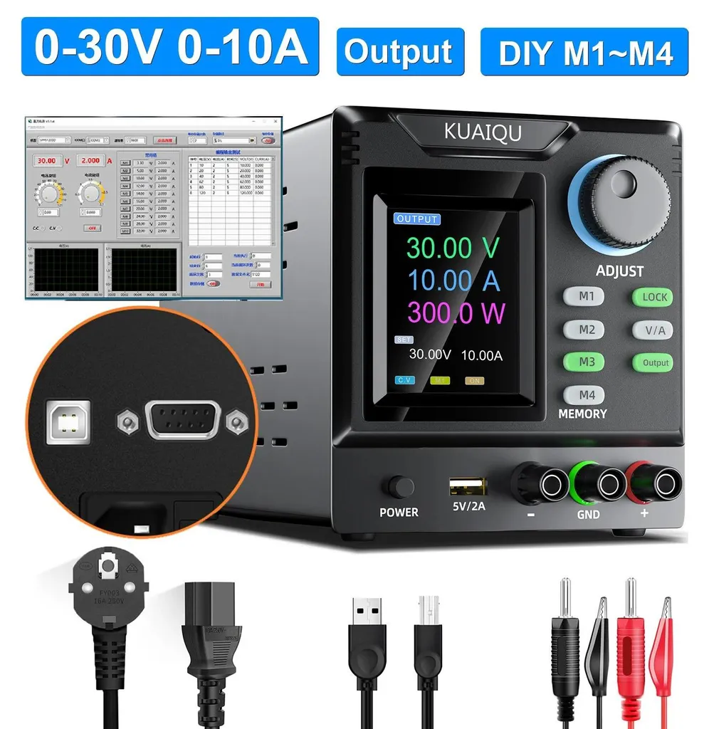 Alimentation programmable SPPS-D 30V 10A avec port de charge USB - 2