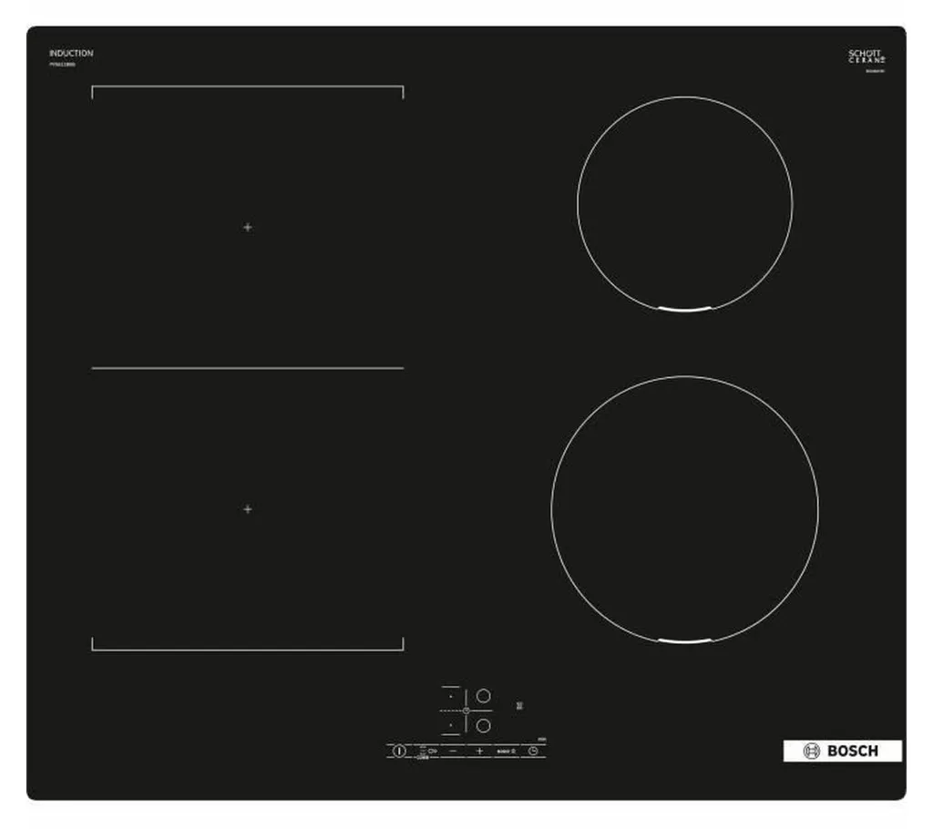 Table induction Bosch 4 feux PVS611BB6E Série 4 avec fonction CombiZone