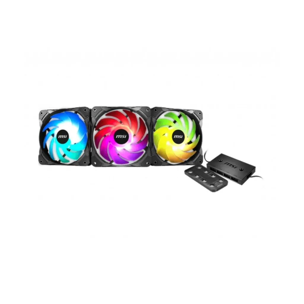 MSI MAG Max F12A-3H Pack de 3 Ventilateurs 120mm Anti-Surchauffe avec LED