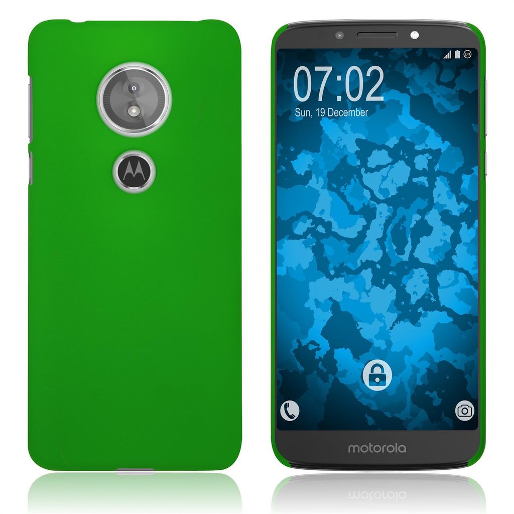 PhoneNatic Case kompatibel mit Motorola Moto E5 (5th Gen) - Hülle grün gummiert Hard-case Cover