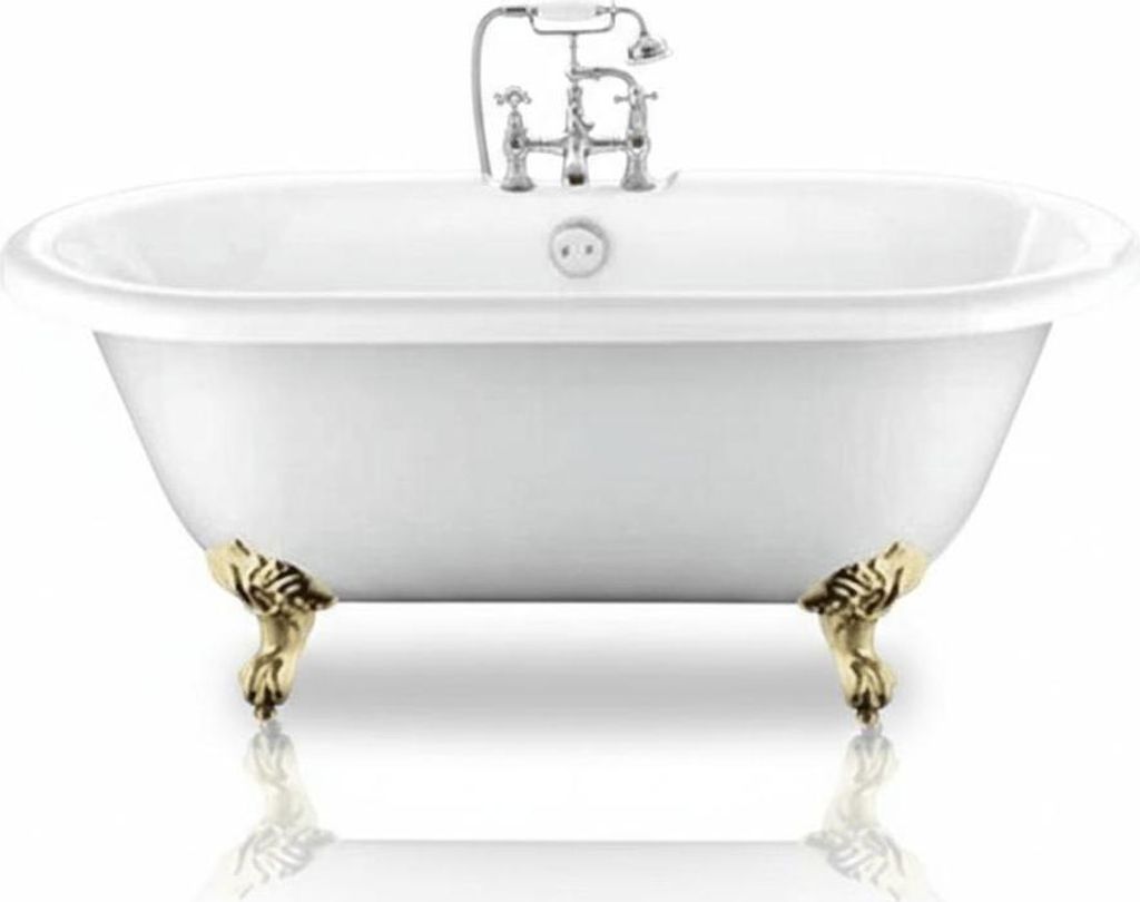 Freistehende Badewanne mit Füßen CHELSEA Adlerfüße GOLD 170 cm