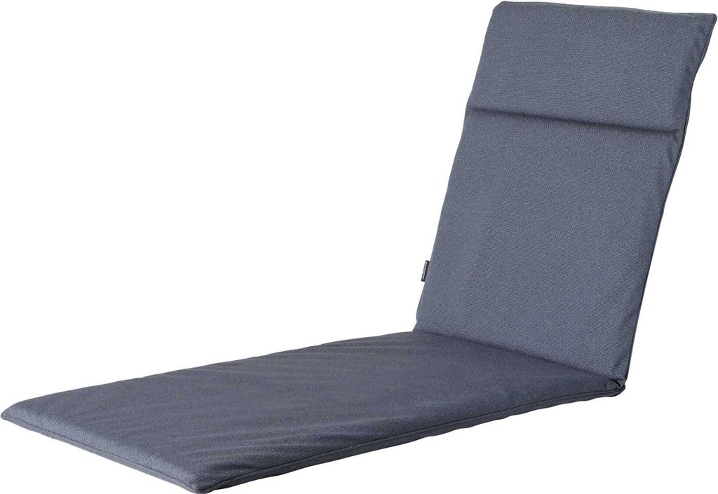 Madison Liegekissen 60x190 cm Manchester Denim Grau für den Außenbereich, mit verstellbarem Band und Knöpfen