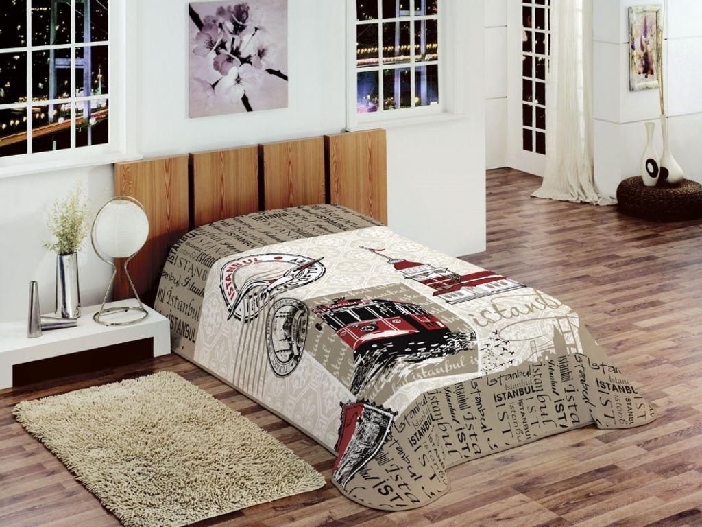 Decke Kinderdecke Tagesdecke Wohndecke Istanbul taupe braun Größe - 155x215 cm