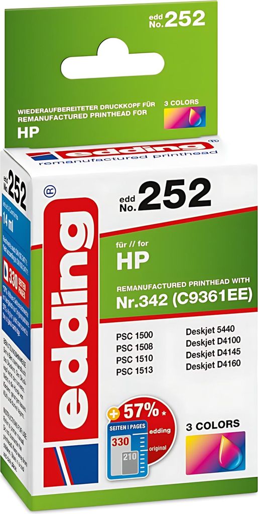 Edding Tintenpatrone EDD-252 ersetzt HP 342 (C9361EE)