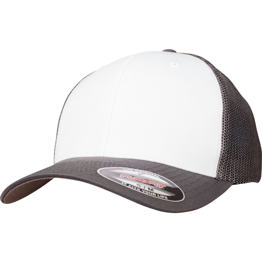 FLEXFIT 6511CF | Kappe Mesh Colored Front - Farbe: Dark Grey/White/Dark Grey - Größe: S/M