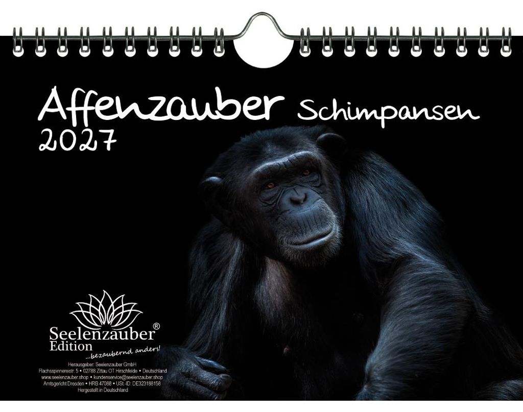 Schimpansenzauber DIN A5 Kalender für 2027 Affen - Produktbild 