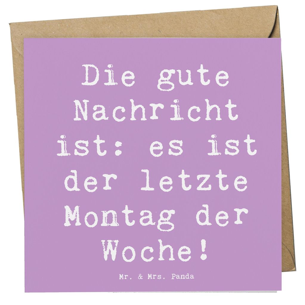 Mr. & Mrs. Panda Grußkarte Spruch Hoffnung Montag - Lavendeltraum - Geschenk, Gefühl, Lächeln, Vertrauen, Mut, Zuversicht, Zitat, Stimmung, anla...