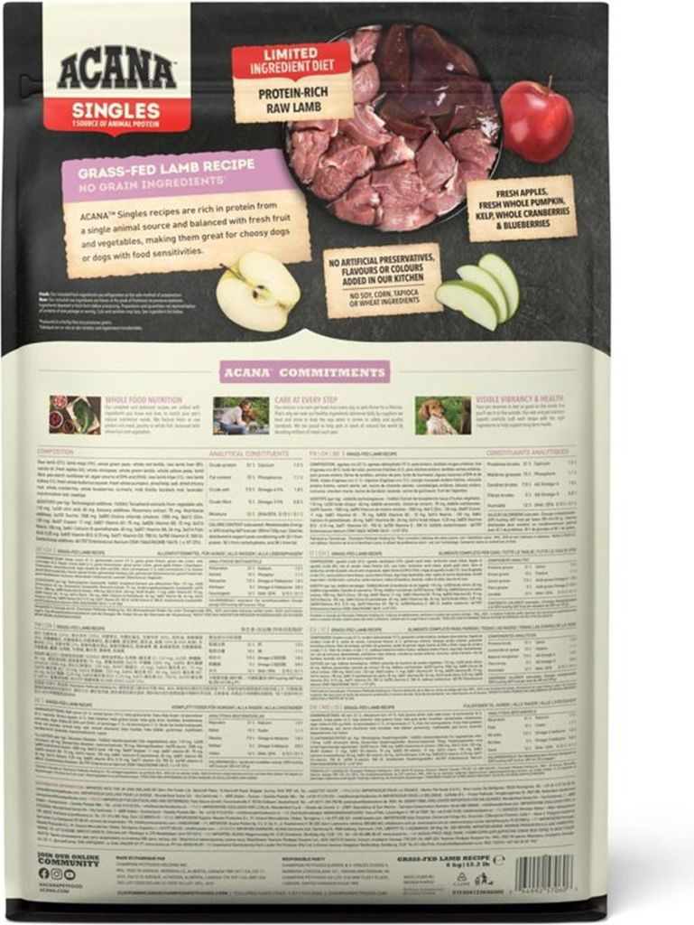 Acana Grasgefüttertes Lamm Einzelstücke 6 kg Produktbild 