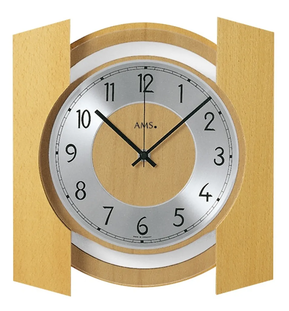 AMS Horloge murale radio-pilotée 27x27x5cm 5869/18 avec cadran lisible