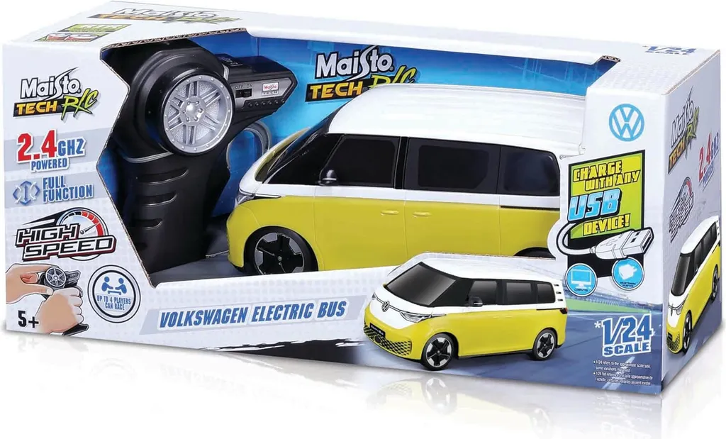 VW Elektro Bus télécommandé Maisto 1:24 - Idéal pour cadeau et loisirs