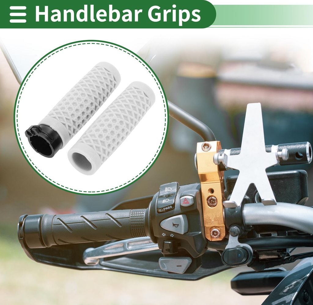 1" 25mm 1.1" 28mm Motorrad-Handgriffe-Abdeckungsset rutschfeste TPU-Handgriffabdeckung für Motorradroller Fahrrad ATV Weiß 1 Satz