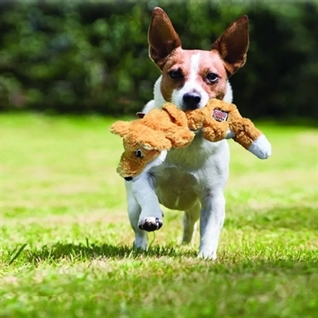 KONG Scrunch Knots Fox | Gioco per Cani con Corda Interna e Squeak
