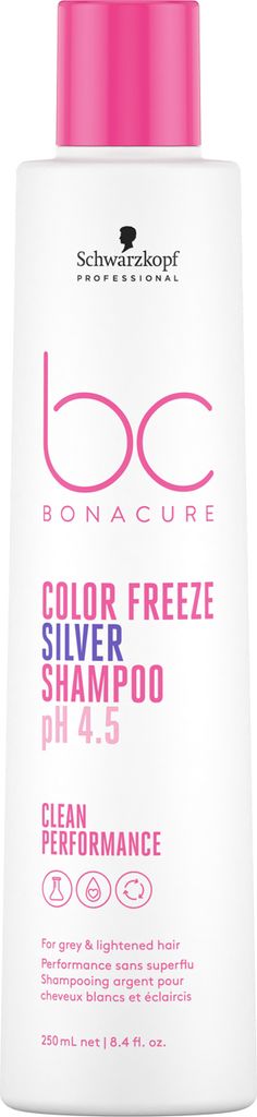 Schwarzkopf Professional BC Bonacure Color Freeze Silver Shampoo pH 4.5 Clean Performance tönendes Shampoo für platinblondes und graues Haar 250 ml