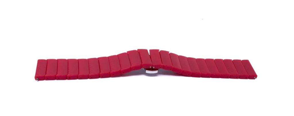 SYSTEM-S Armband 20 mm aus PC mit Butterfly Faltschließe für Smartwatch in Rot