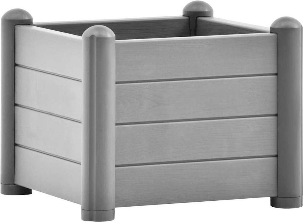 vidaXL Záhradný zvýšený záhon PP Stone Grey 43x43x35 cm Obrázok produktu 