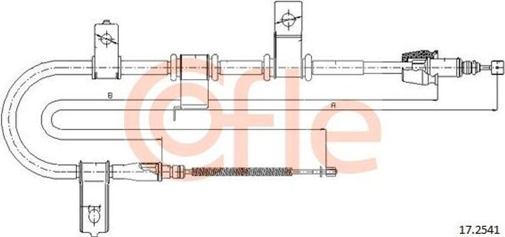 COFLE 17.2541 Seilzug, Handbremse OE 597701C800 kompatibel mit Getz