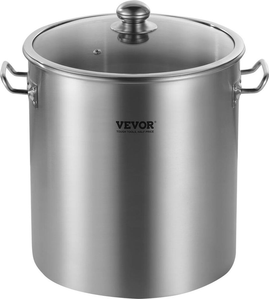 24QT Edelstahl-Suppentopf Koch-Küche-Saucen-Topf mit Deckel und Griff