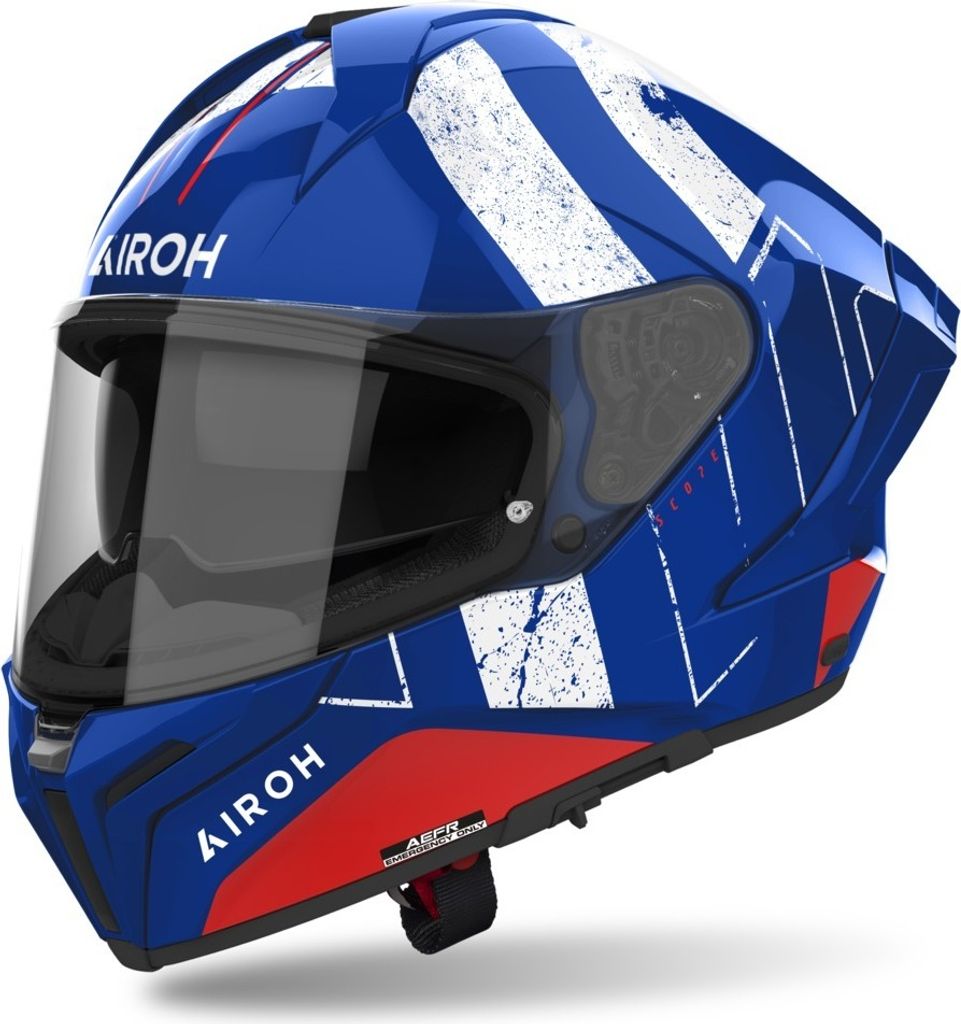 Integralhelm Crosshelm Schutzhelm Quadhelm AIROH Matryx Scope Blau Rot Größe L