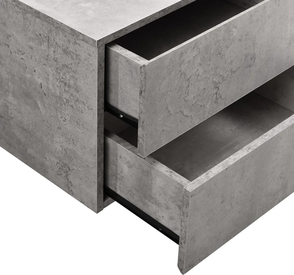 Table de nuit murale Ampfing avec 2 tiroirs pour gagner de la place - 6