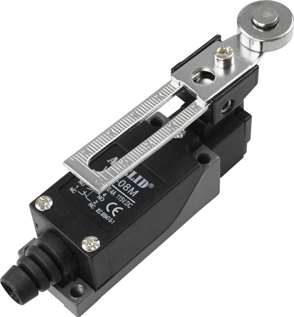 Endschalter Grenztaster Positionsschalter Rollenschalter Schutzschalter 1NO 1NC mit verstellbarem Hebel und Metallrolle