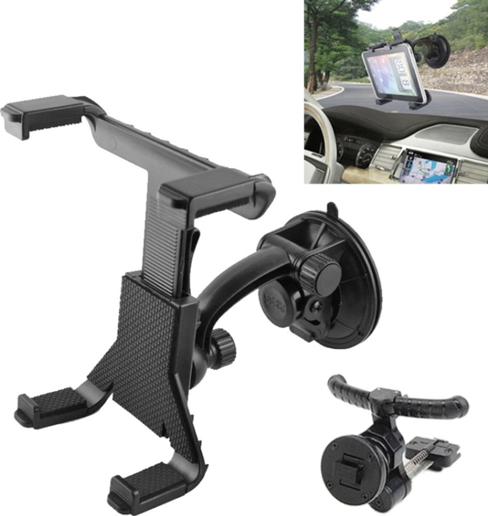 2 in 1 (Air Conditioning Vent Holder + Auto Halter) für iPad, iPad mini, andere Tab(Schwarz)