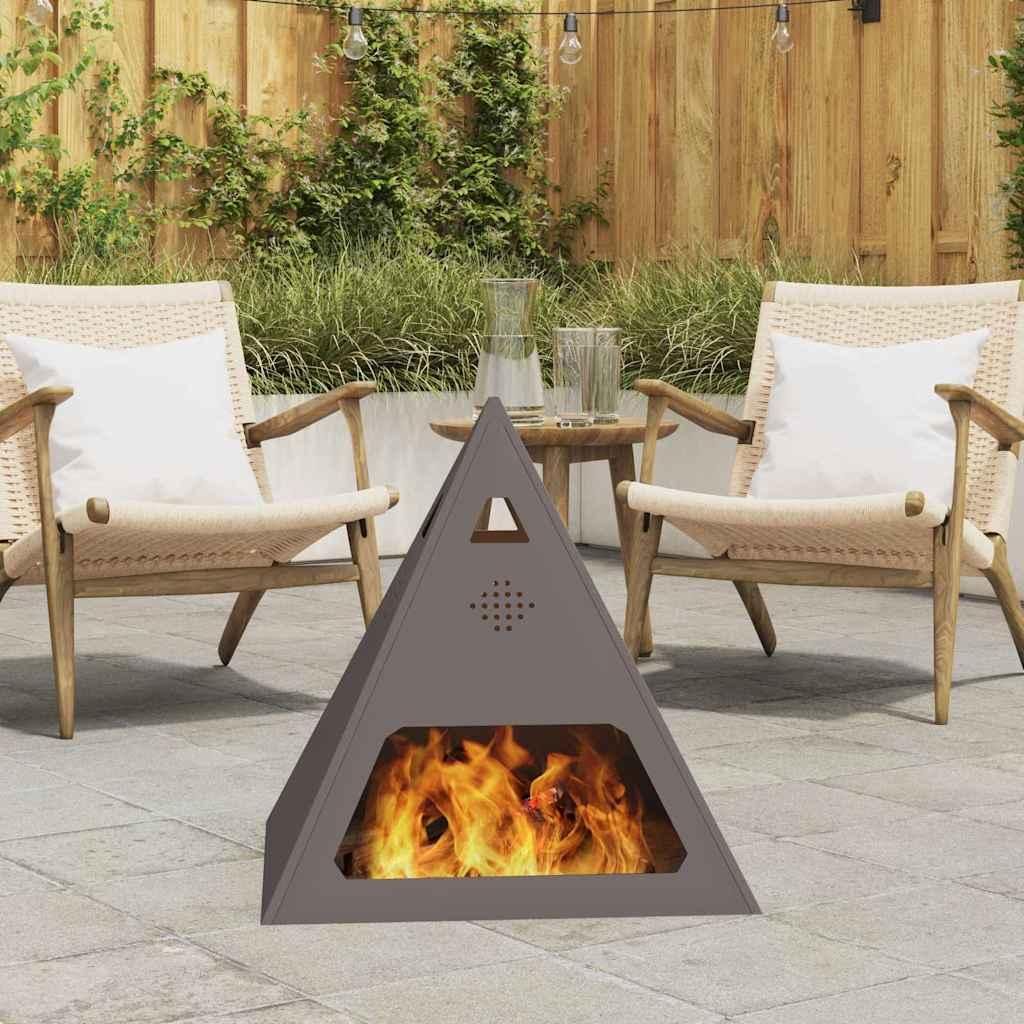 "2026 MODERNE"Feuerstelle - modernes Design - Feuerstelle für Garten & Terrasse - Schwarz 50x50x51cm Stahl Promotion352215 - Feuerkörbe & -schalen