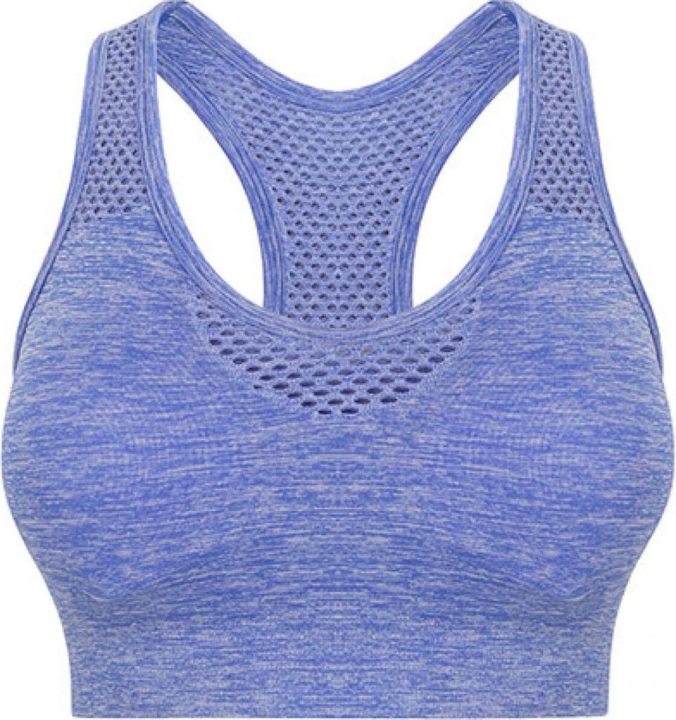Tombo TL696 | Damen Top Ladies` Seamless Crop Top - Farbe: Blue Marl - Größe: XS