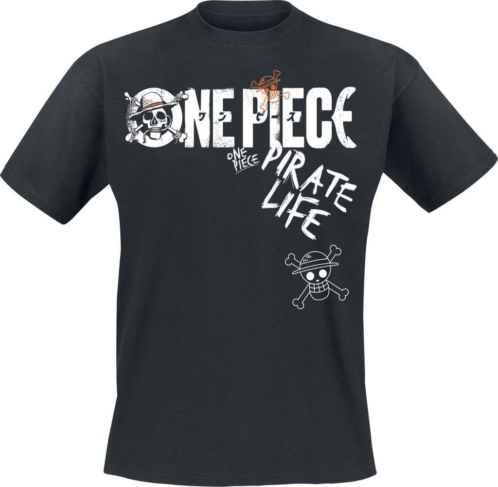 One Piece T-Shirt Herren Pirate Life schwarz L