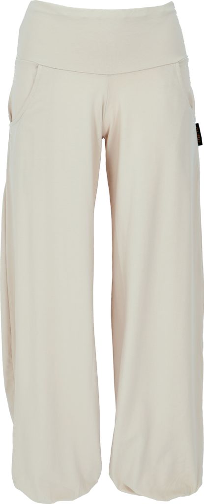 Yogahose aus Baumwolle, Pluderhose - Sand, Damen, Creme-weiß, Baumwolle(Bio),Elasthan, Größe: XL