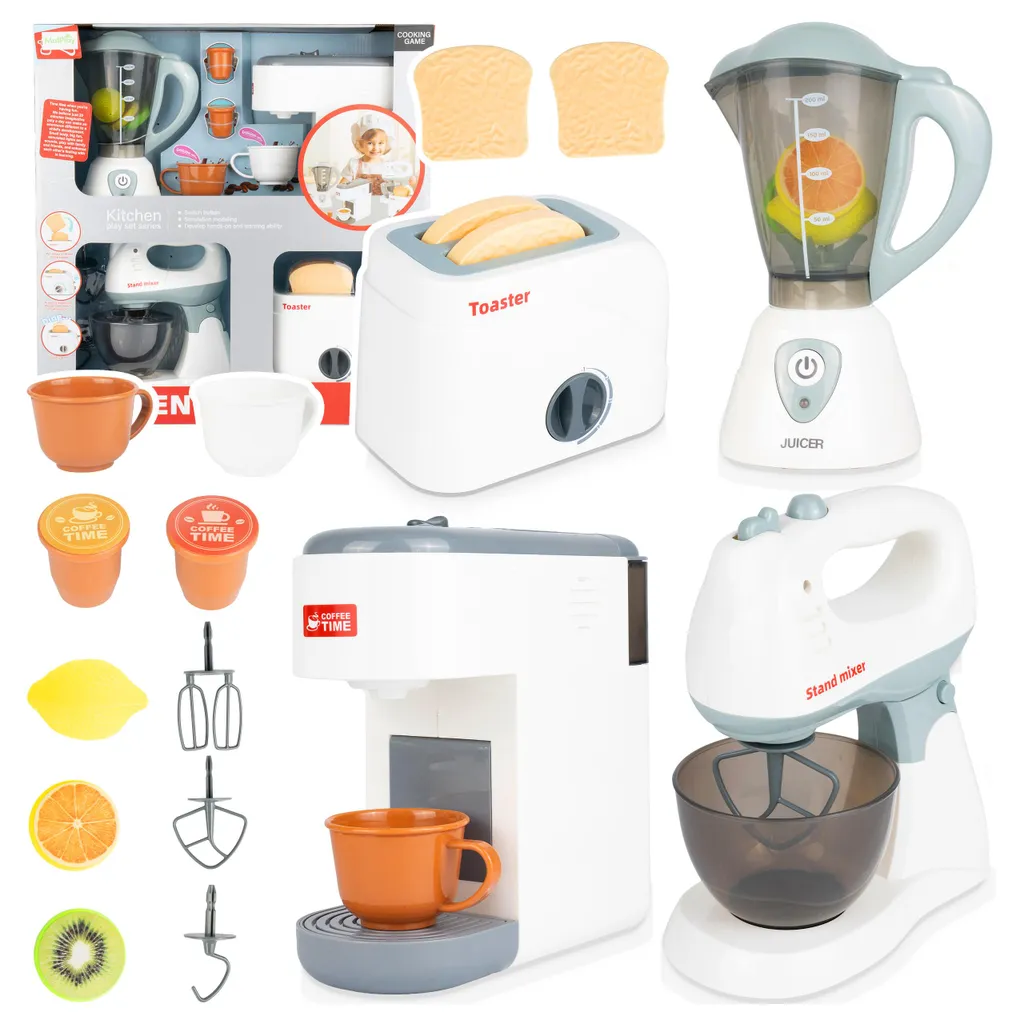 Jouet de Cuisine Enfant : Set de 4 Appareils Ménagers Multicolores 3+