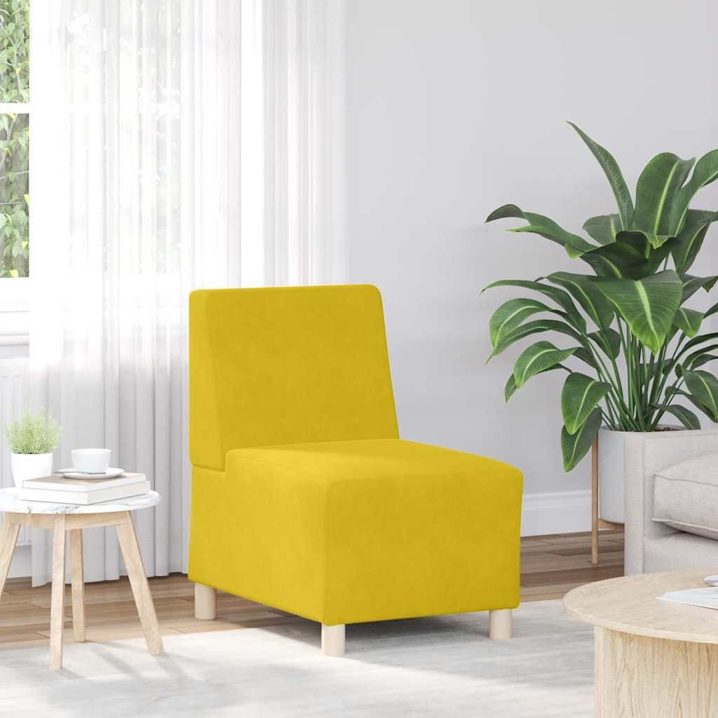 "Schlussverkauf" Modulares Sofa - 1 Sitzer - Wohnzimmer Couch - ohne Armlehnen Gelb 55 cm Samt C14267