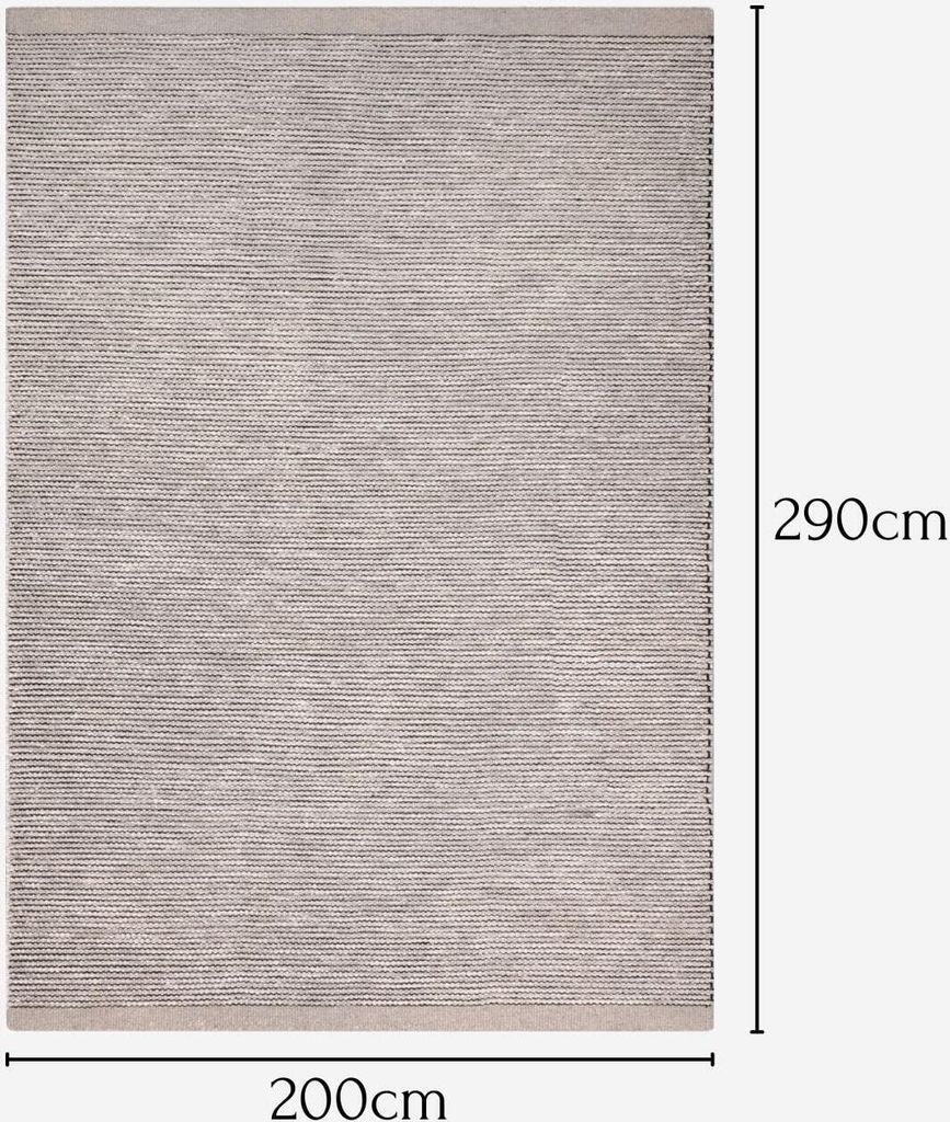 MY-RUG Teppich,Roshni, 290x200, Wollteppich grau schwarz, Produktbild 3