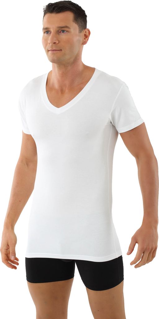 ALBERT KREUZ Herren Unterhemd V-Ausschnitt halbarm Stuttgart weiss, 08/XXL