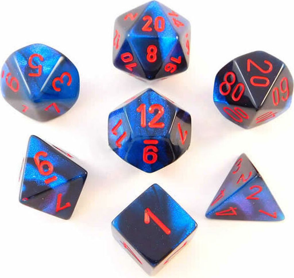Chessex - Gemini - sada 7 dielikov - Black-Starlight/Red Obrázok produktu 